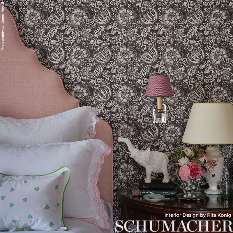 Schumacher Pomegranate Print Charcoal Fabric - Image 4