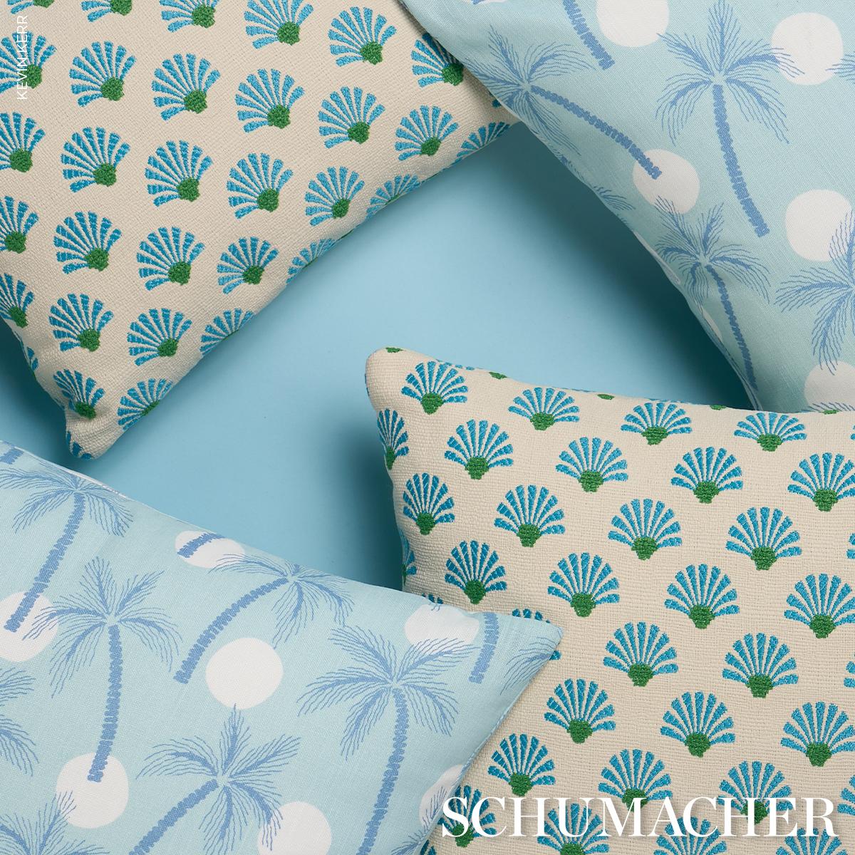 Schumacher Pool 20" X 20" Clarabella Palm I/O Pillow - Image 3
