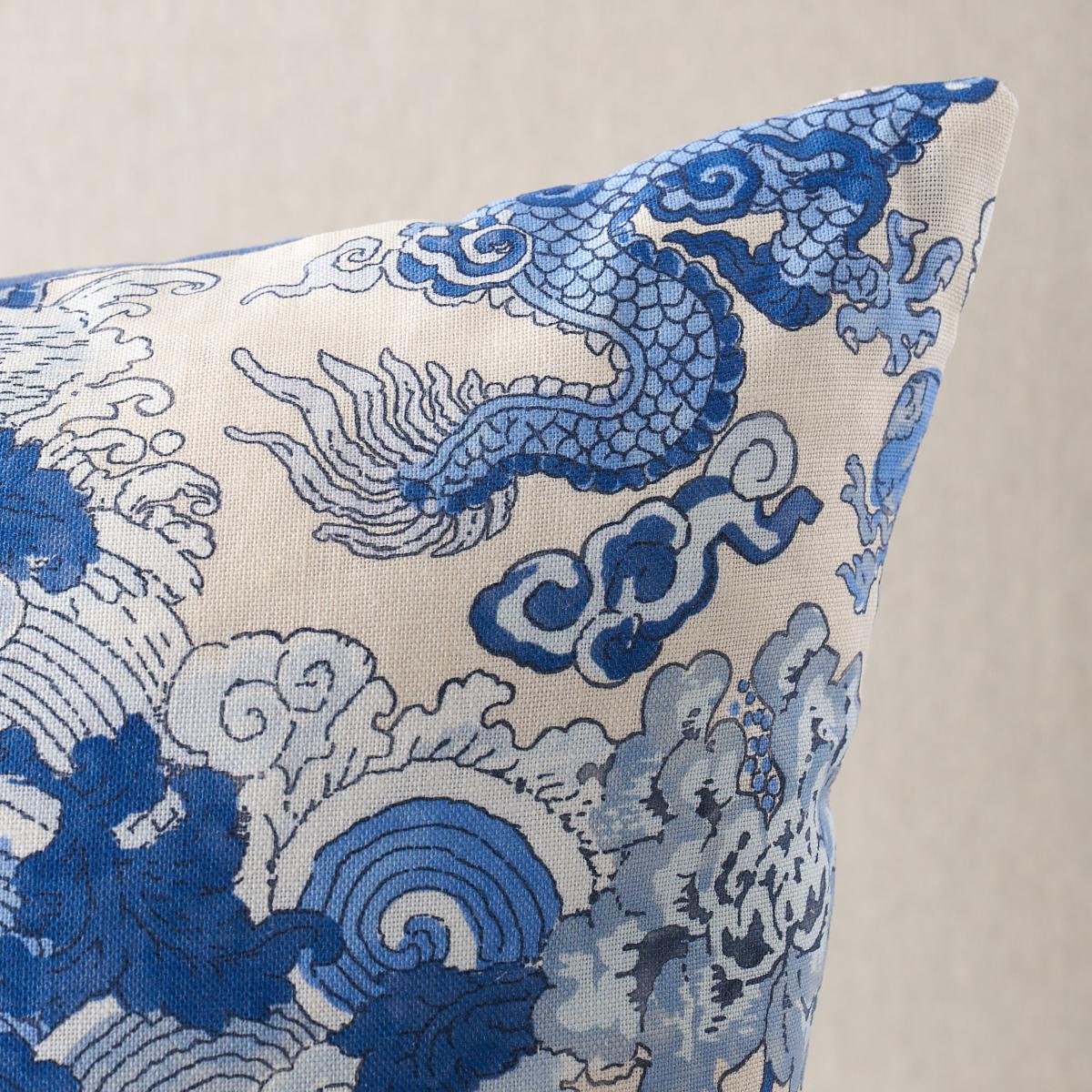 Schumacher Porcelain 18" X 18" Magic Mountain Dragon Pillow - Image 5