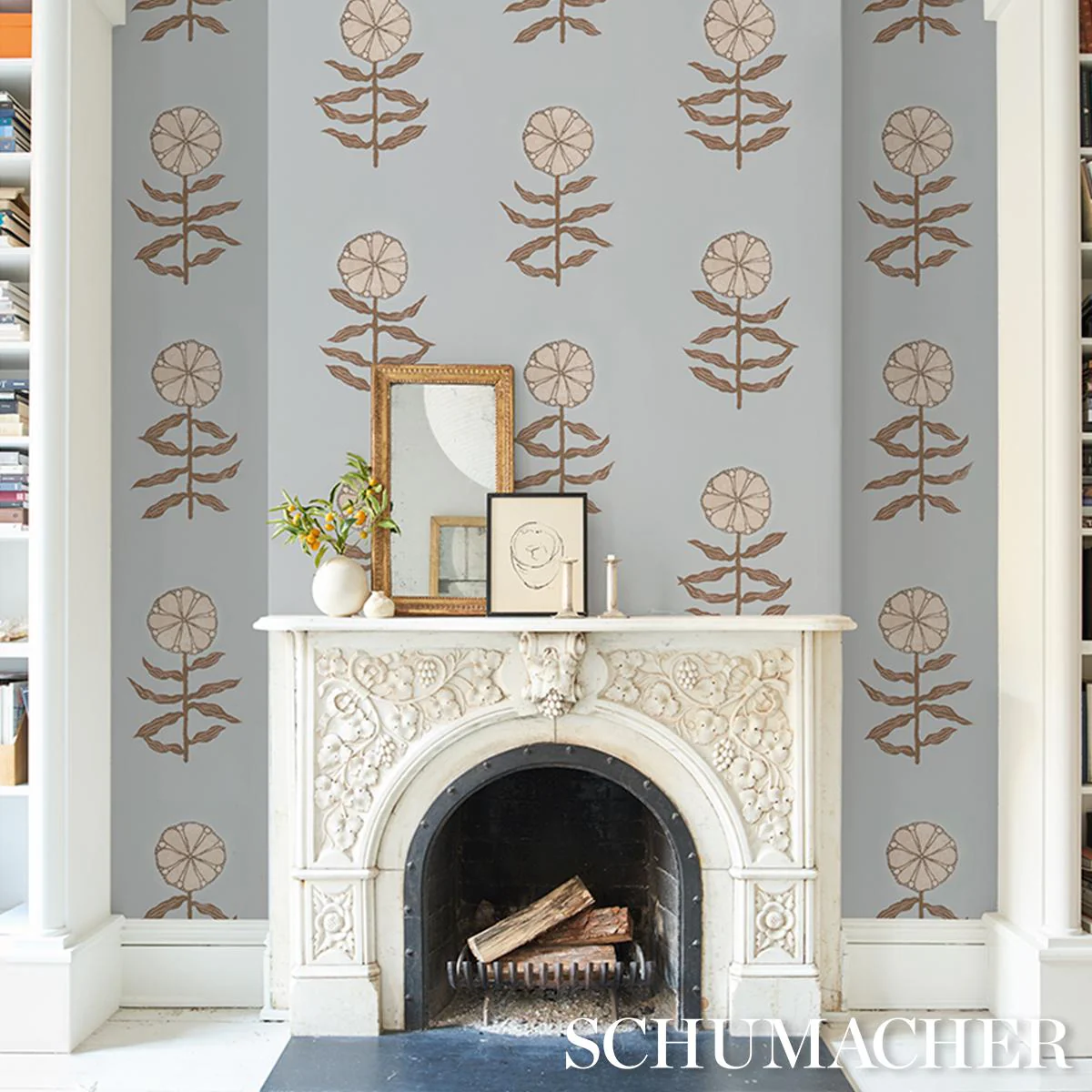 Schumacher Pretty Petals Sky Wallpaper - Image 5
