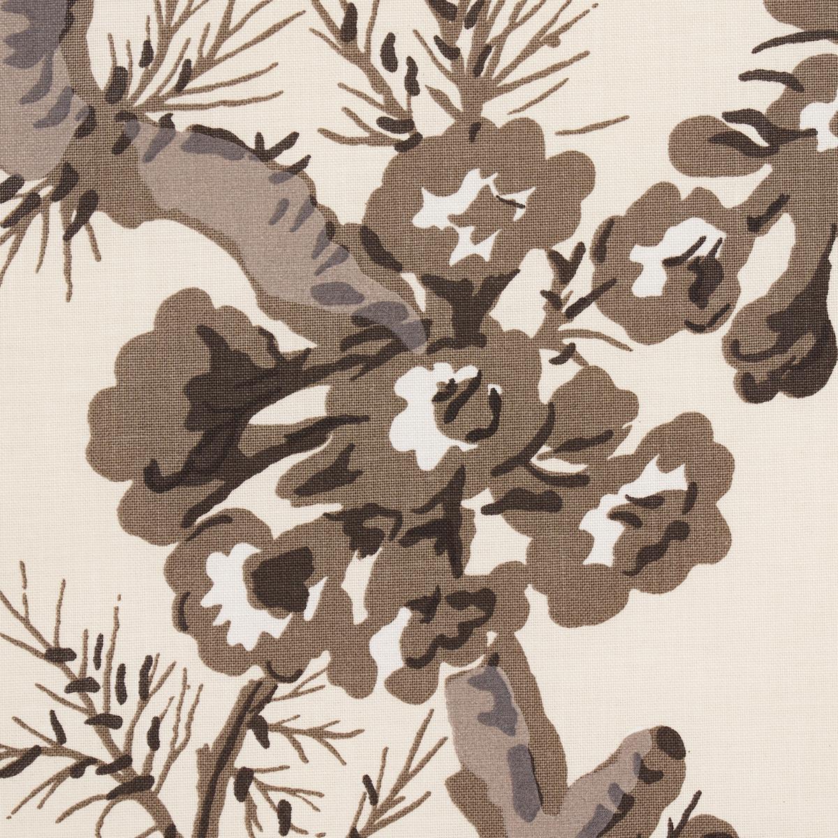 Schumacher Pyne Hollyhock Charcoal Fabric - Image 4