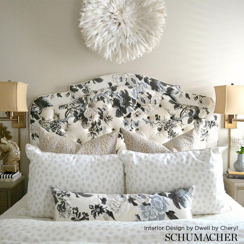 Schumacher Pyne Hollyhock Charcoal Fabric - Image 5