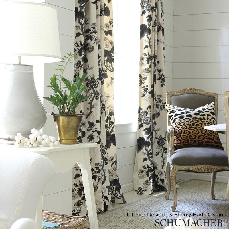 Schumacher Pyne Hollyhock Tobacco Fabric - Image 3