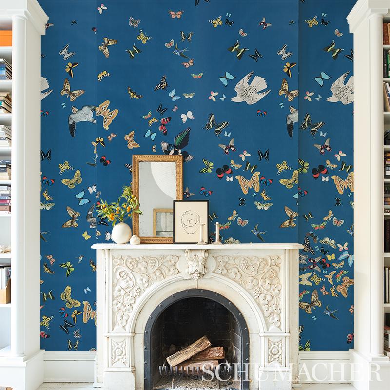 Schumacher Queen'S Flight Panel Set Navy Wallpaper - Image 7