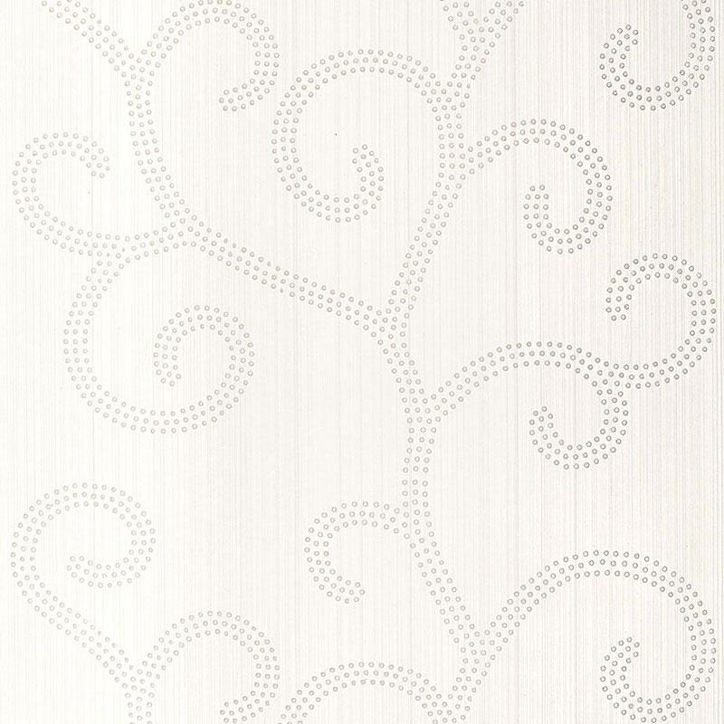 Schumacher Raindrop Scroll Pearl Wallpaper - Image 2