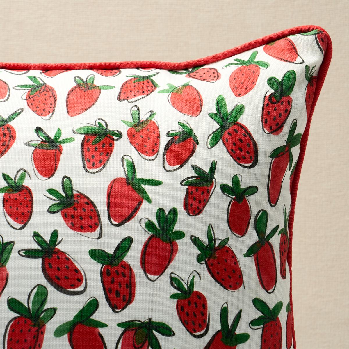 Schumacher Red 18" X 18" Shortcake I/O Pillow - Image 3