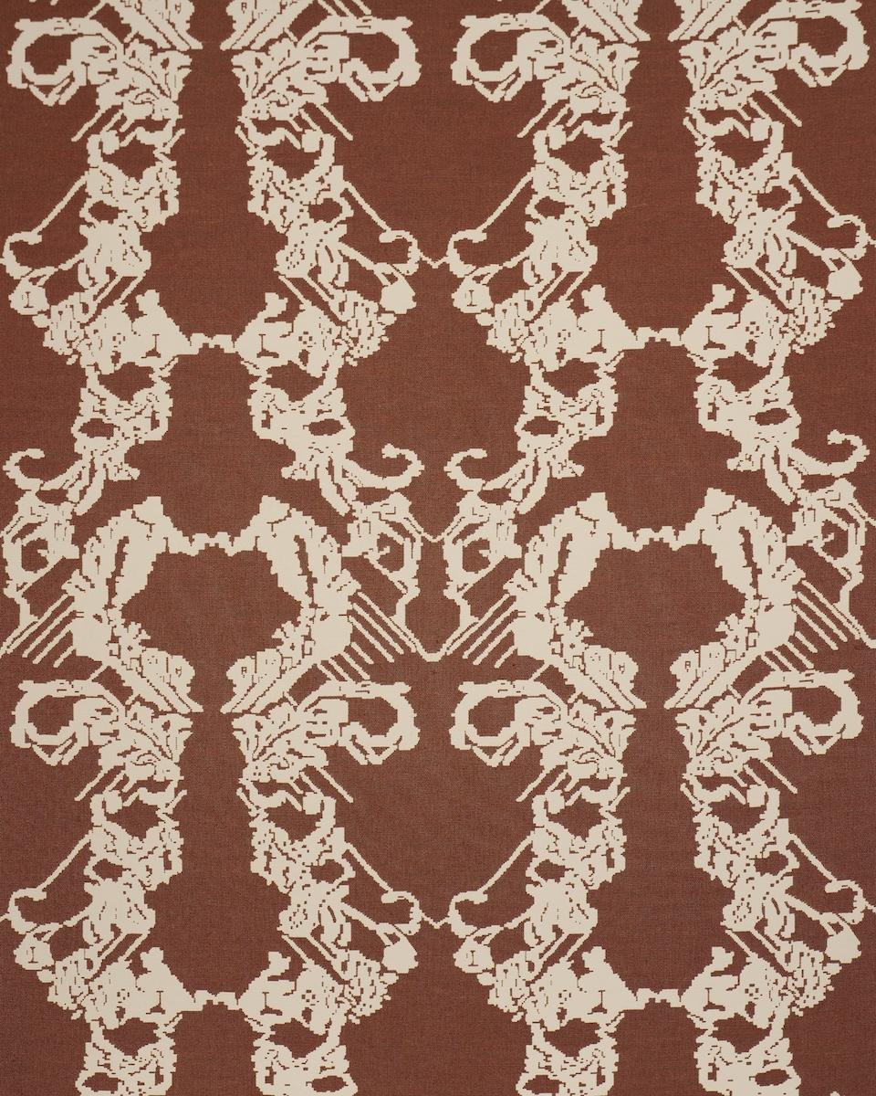 Schumacher Reversible Digital Damask Chartreuse Fabric - Image 3