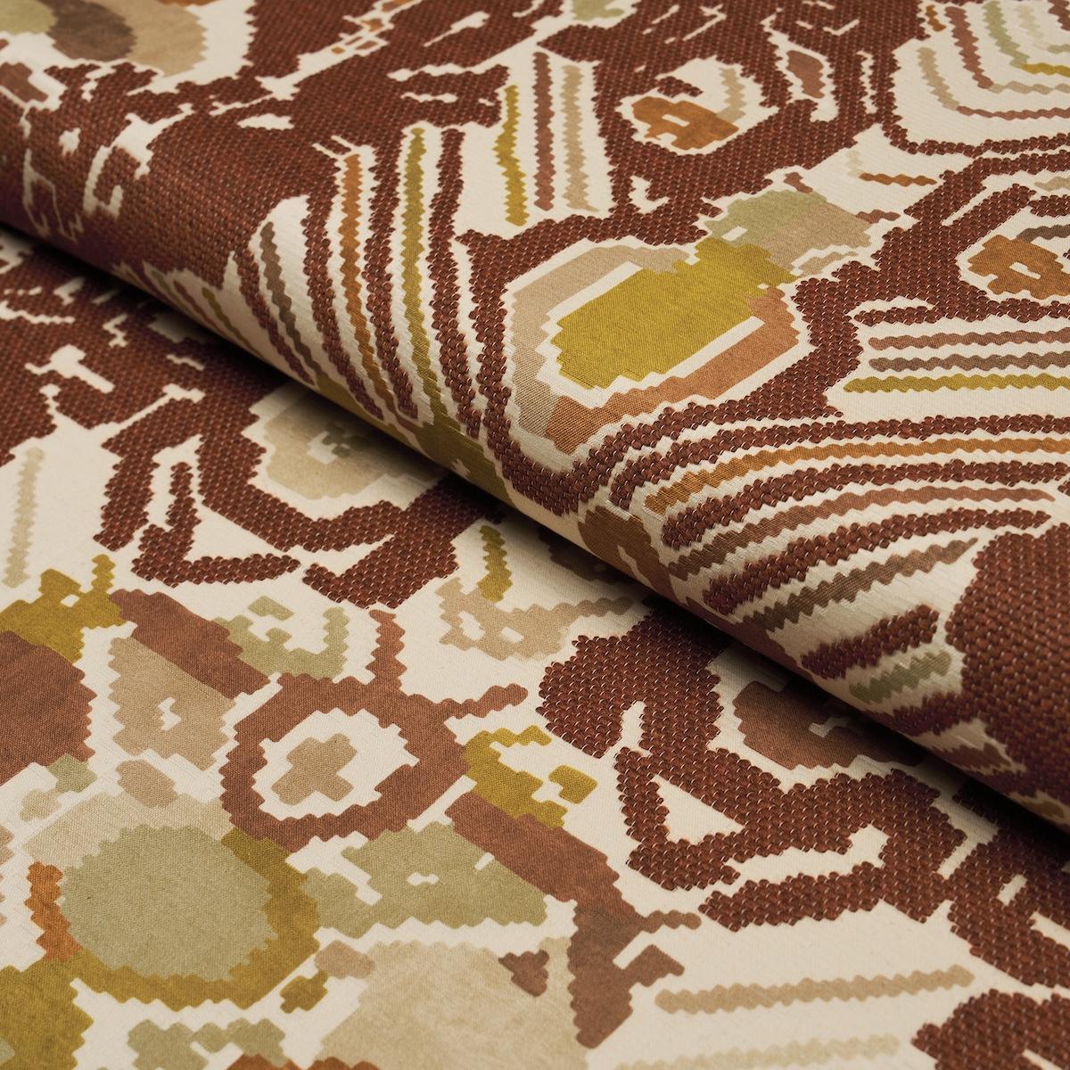 Schumacher Reversible Digital Damask Chartreuse Fabric - Image 7