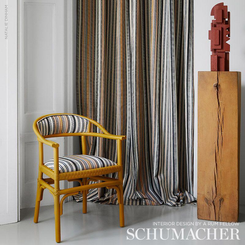 Schumacher Ripple Hand Woven Stripe Rockpool Fabric - Image 6