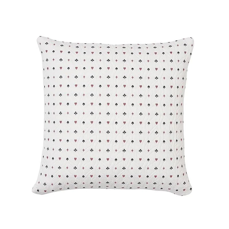 Schumacher Rouge Et Noir 18" X 18" Le Joueur Pillow