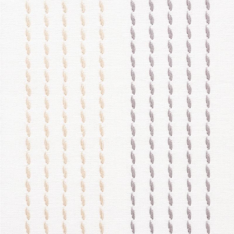 Schumacher Running Stitch Charcoal & Sand Fabric - Image 2