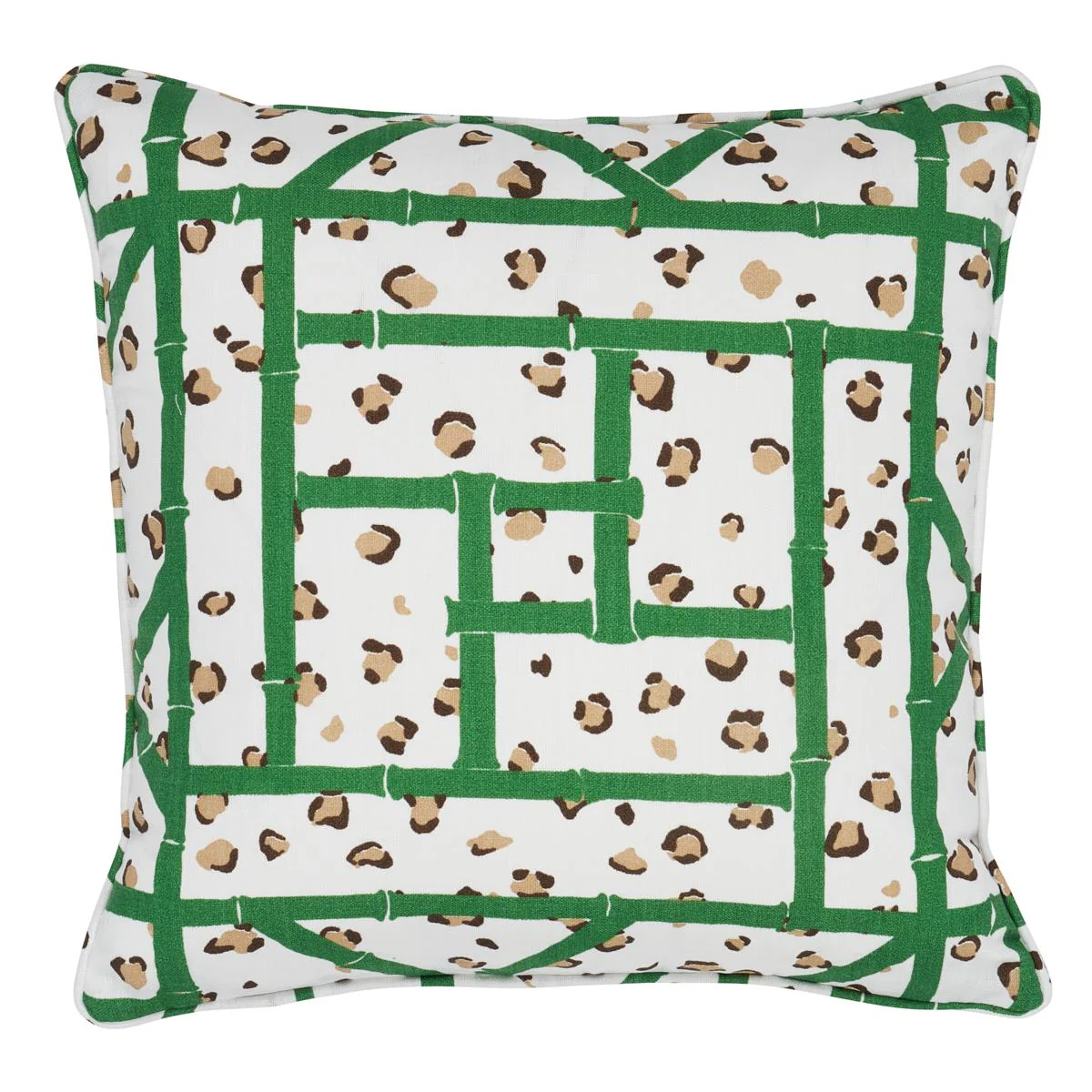Schumacher Safari Green 18" X 18" Fancy Beast I/O Pillow - Image 2