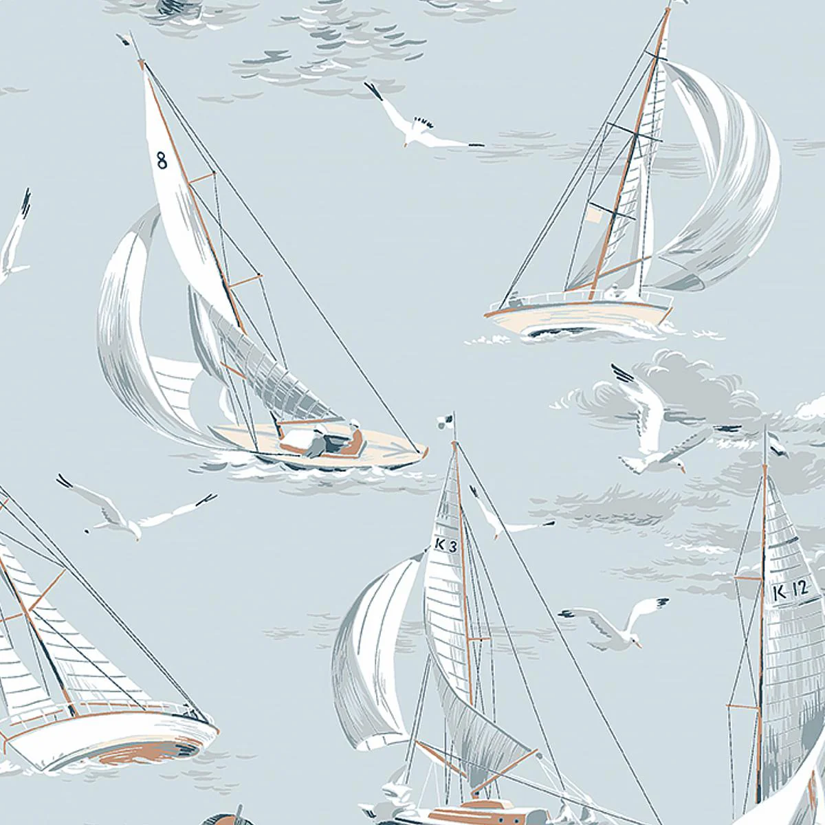 Schumacher Sailboats Sky Wallpaper - Image 2