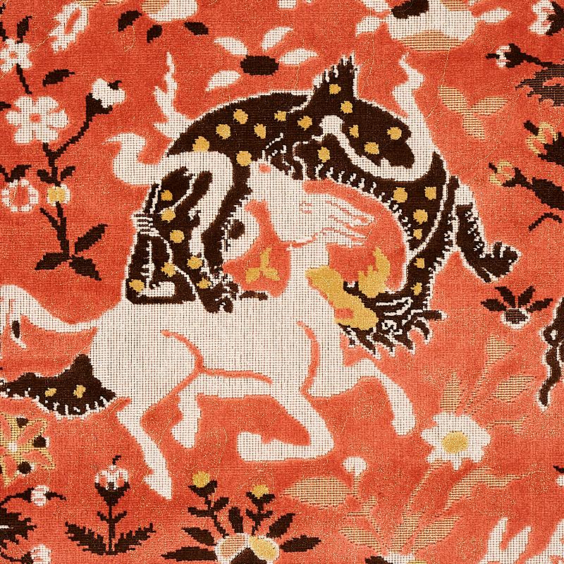 Schumacher Saint Ambrose Velvet Coral Fabric - Image 5