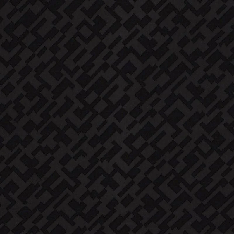 Schumacher Salon Matelassé Satin Ebony Fabric