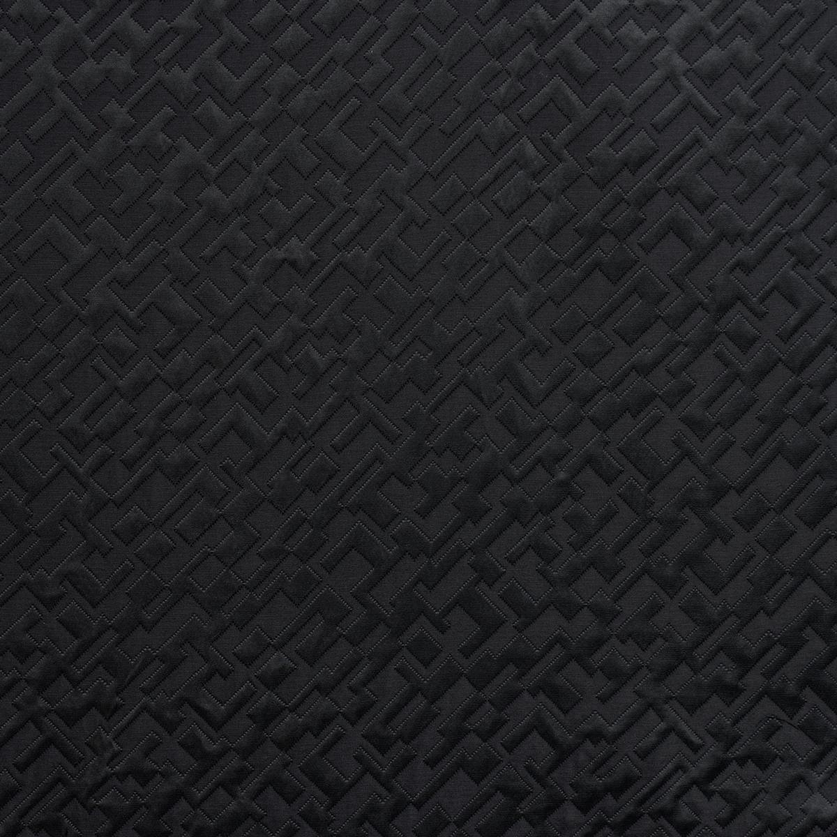 Schumacher Salon Matelassé Satin Ebony Fabric - Image 3