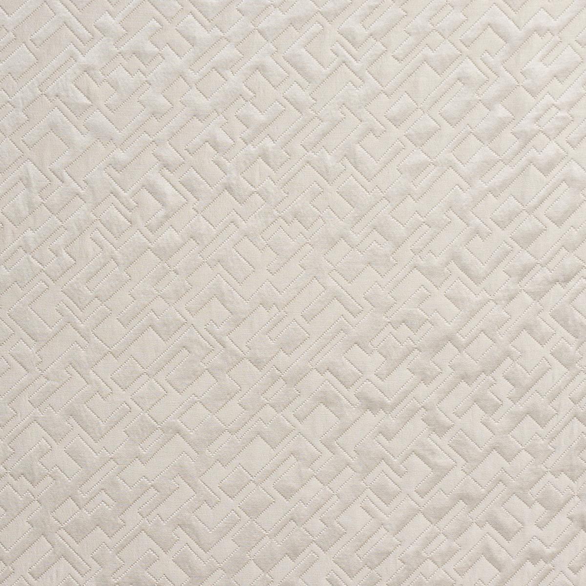 Schumacher Salon Matelassé Satin Limestone Fabric - Image 3