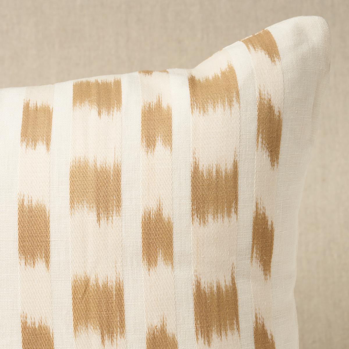 Schumacher Sand 20" X 12" Izmir Ikat Stripe Pillow - Image 2