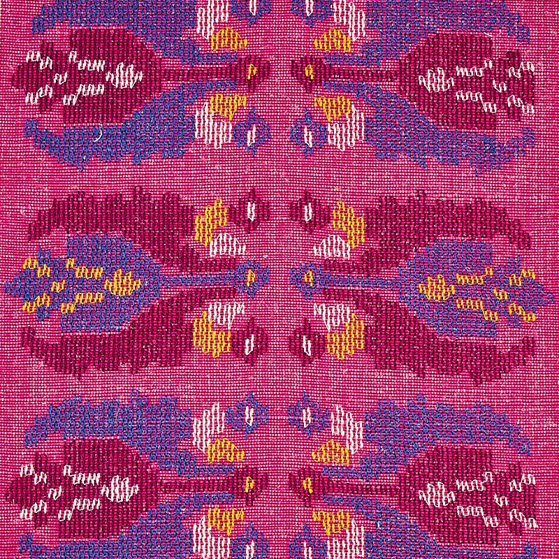 Schumacher Sandor Stripe Embroidery Magenta Fabric - Image 5