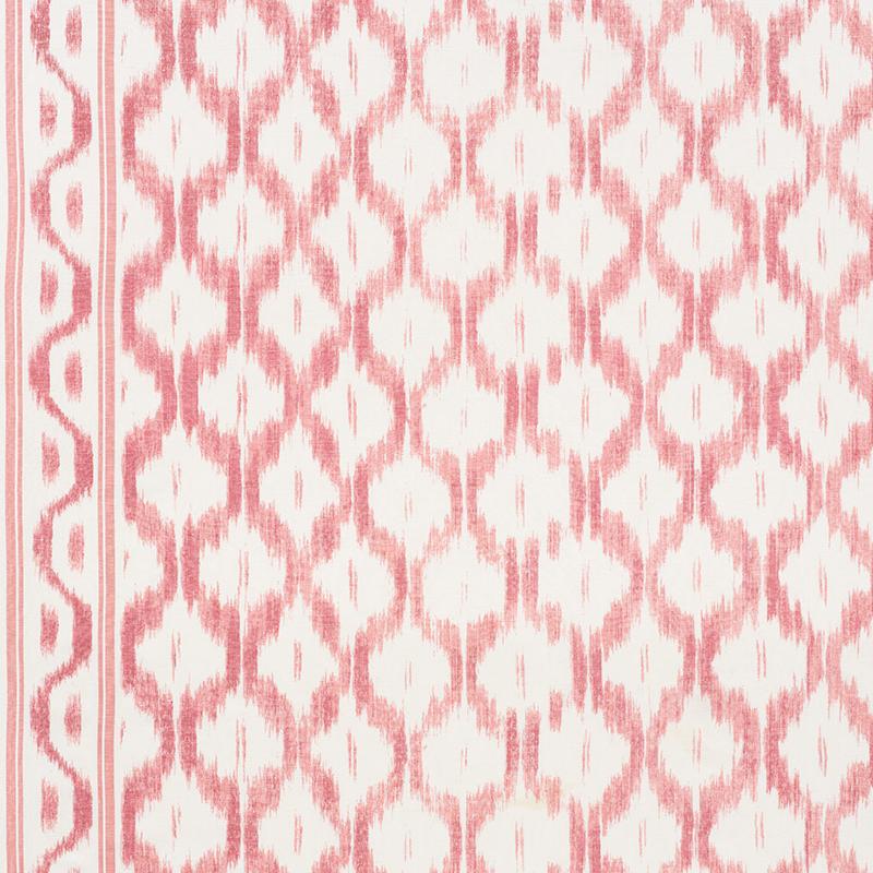 Schumacher Santa Monica Ikat Faded Red Fabric - Image 2
