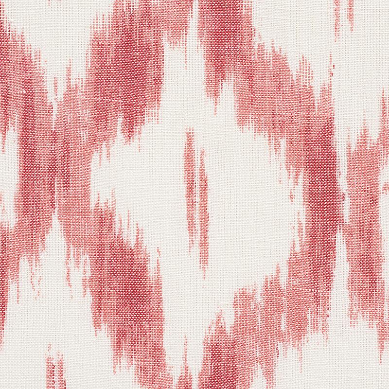 Schumacher Santa Monica Ikat Faded Red Fabric - Image 3