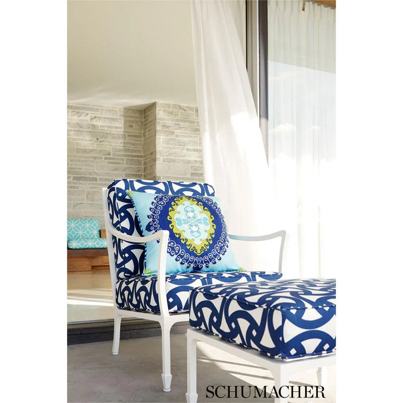 Schumacher Santorini Print Indoor/Outdoor Fog Fabric - Image 4