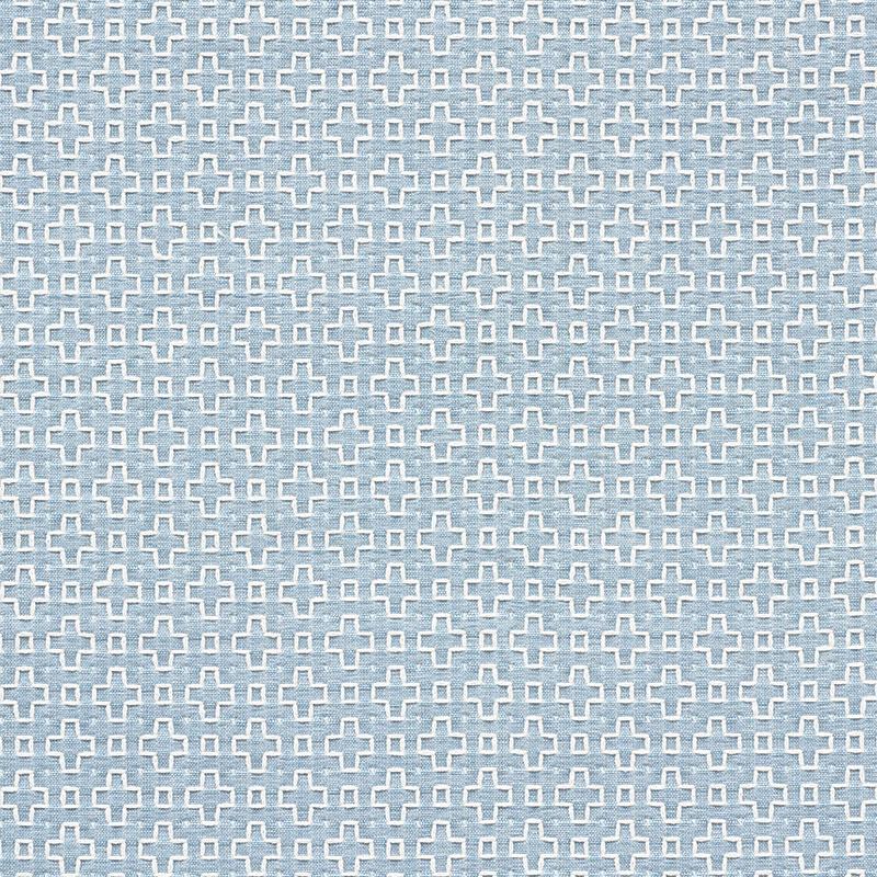 Schumacher Scout Embroidery Sky Fabric