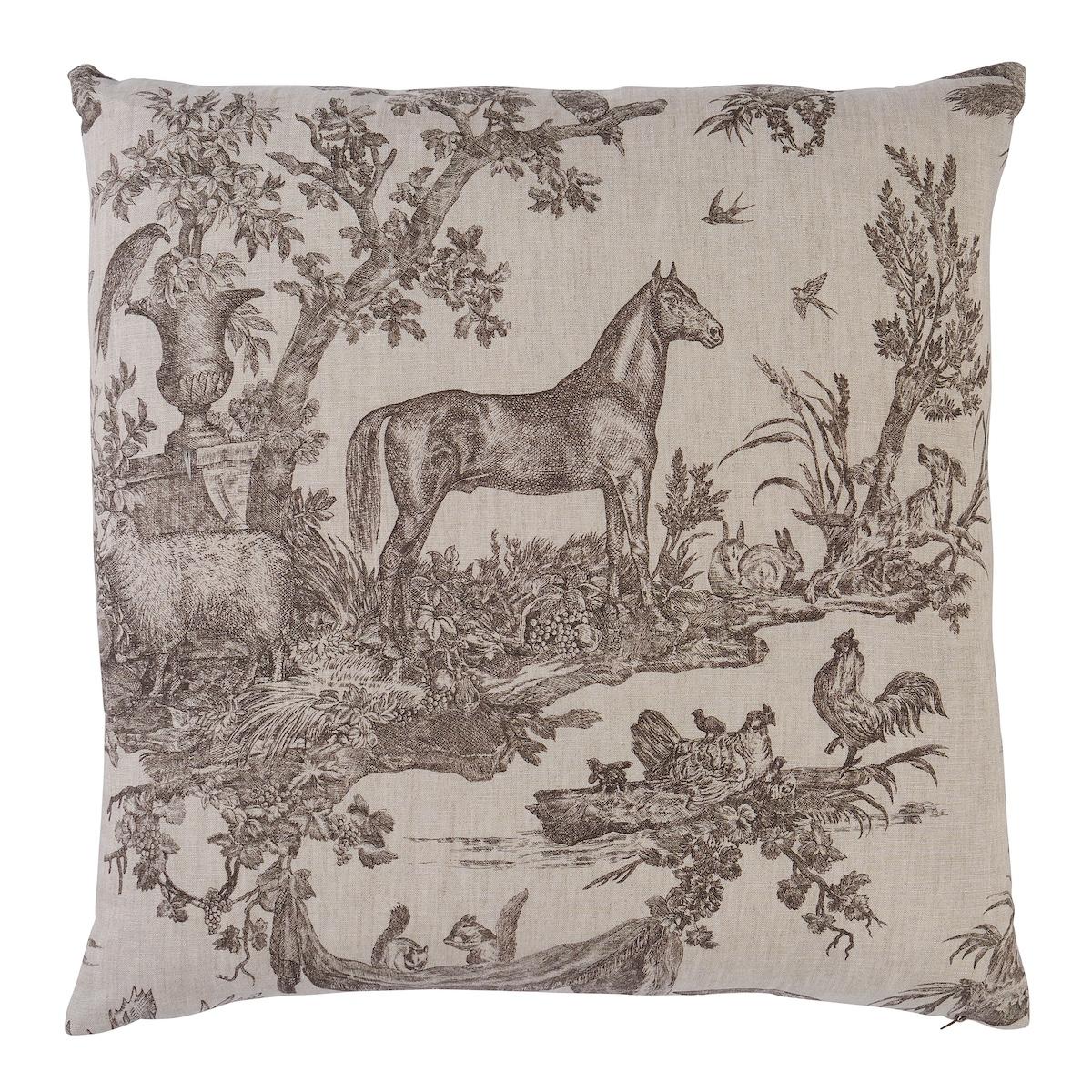Schumacher Sepia 22" X 22" Western Toile Pillow
