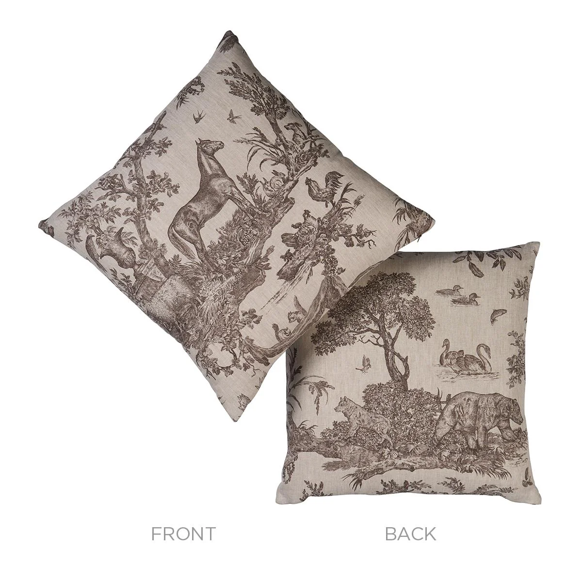 Schumacher Sepia 22" X 22" Western Toile Pillow - Image 3