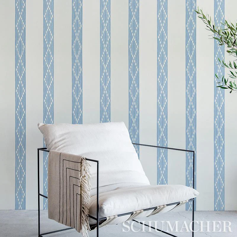 Schumacher Sequoia Stripe Brown Wallpaper - Image 6