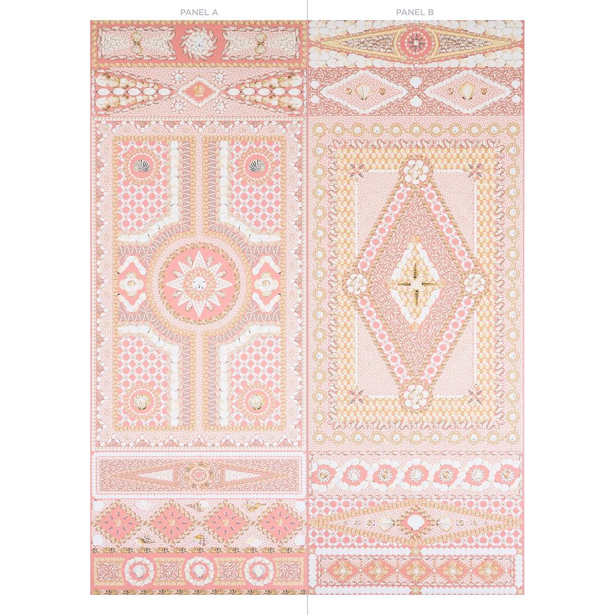Schumacher Shell Grotto Panel A Coral Wallpaper - Image 4