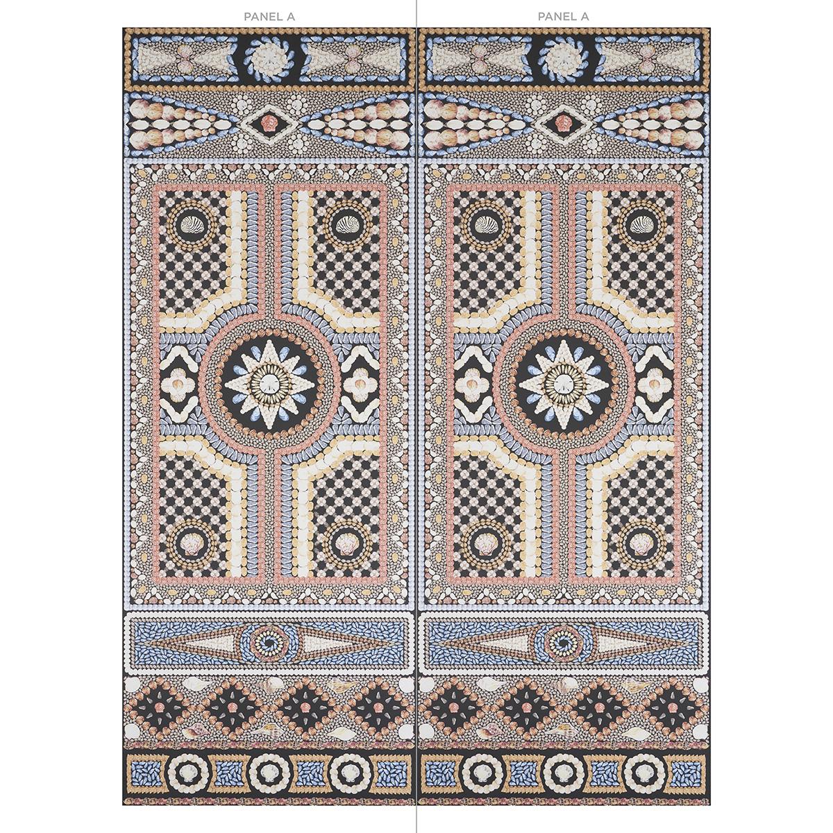 Schumacher Shell Grotto Panel A Onyx Multi Wallpaper - Image 3