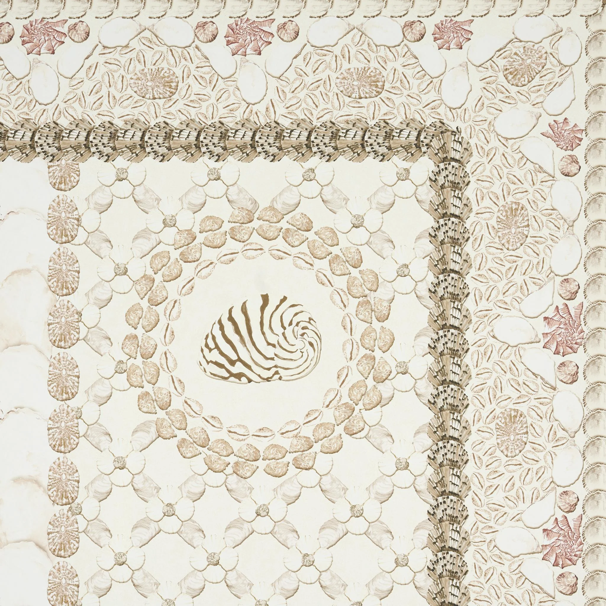 Schumacher Shell Grotto Panel A Sand Wallpaper - Image 5