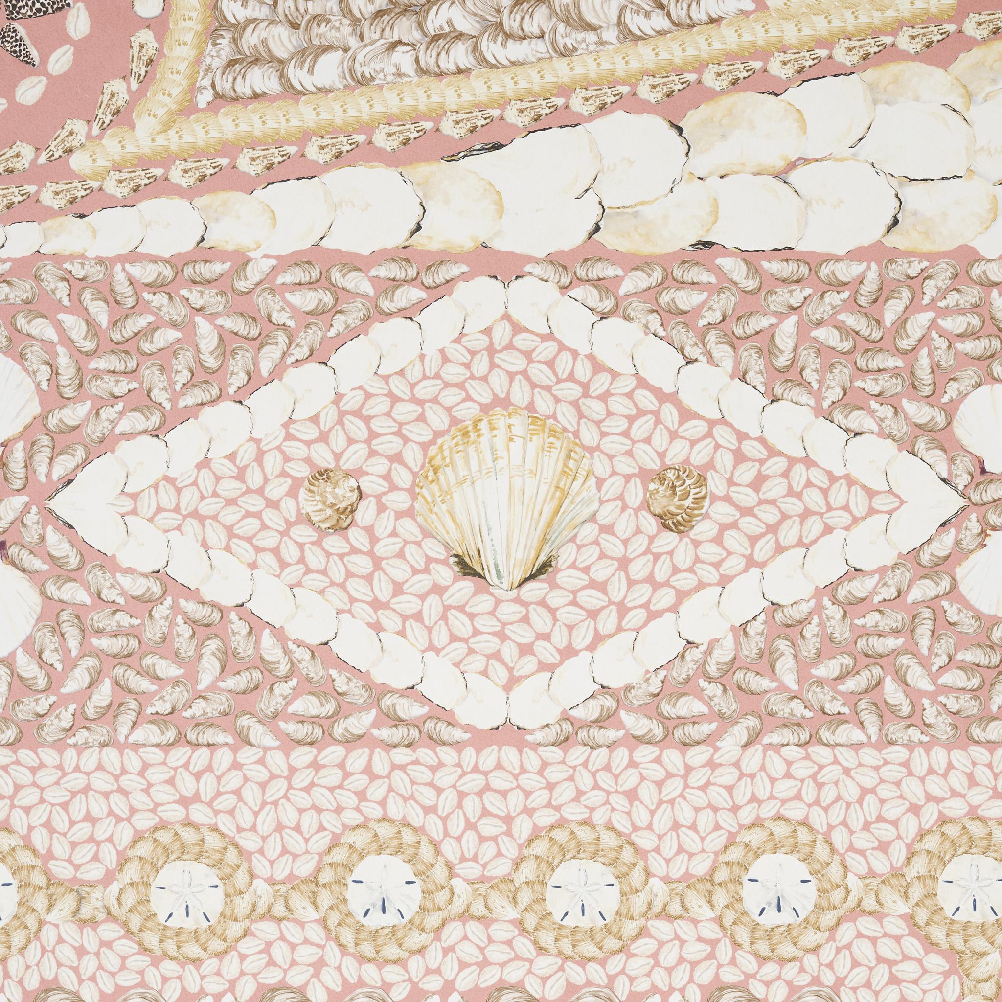 Schumacher Shell Grotto Panel B Coral Wallpaper - Image 6