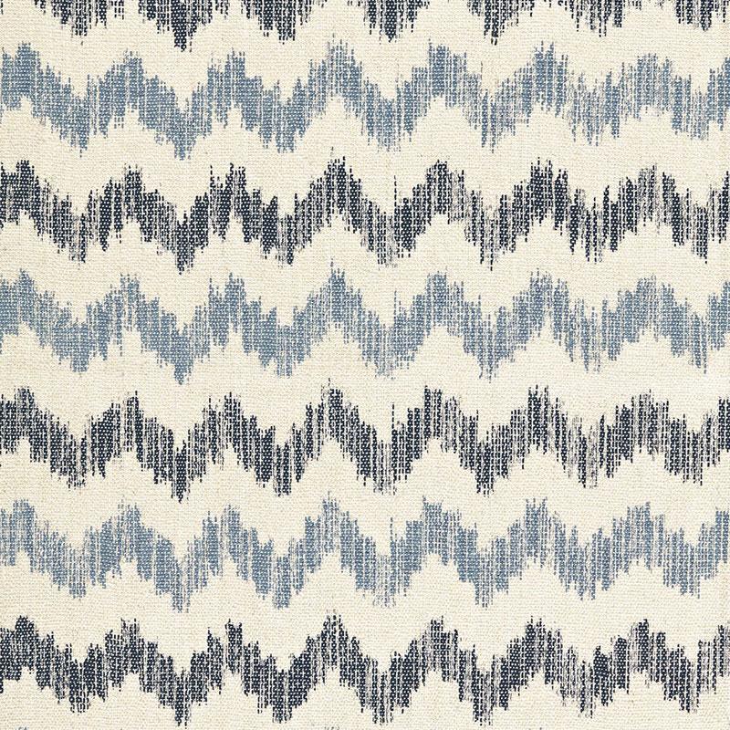 Schumacher Sierra Ikat Indigo Fabric - Image 2