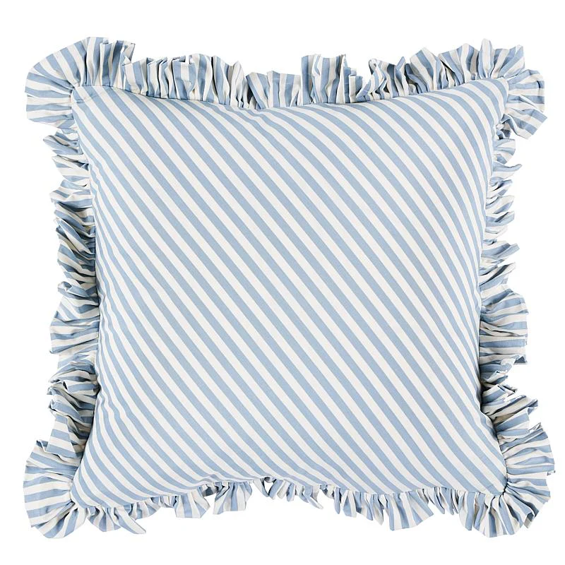 Schumacher Sky 14" X 14" Brigitte Stripe Pillow