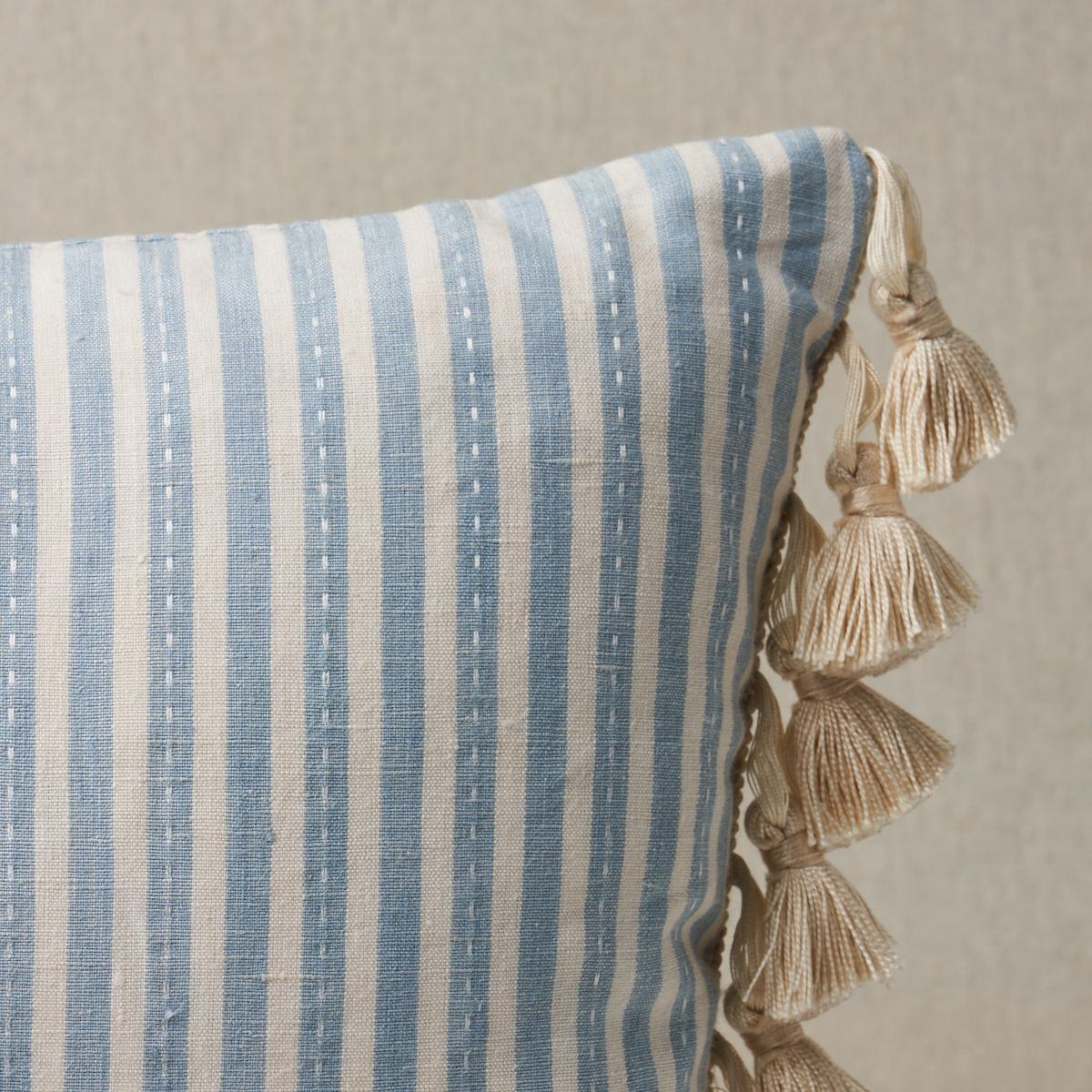 Schumacher Sky 16" X 12" Mathis Ticking Stripe Pillow - Image 3