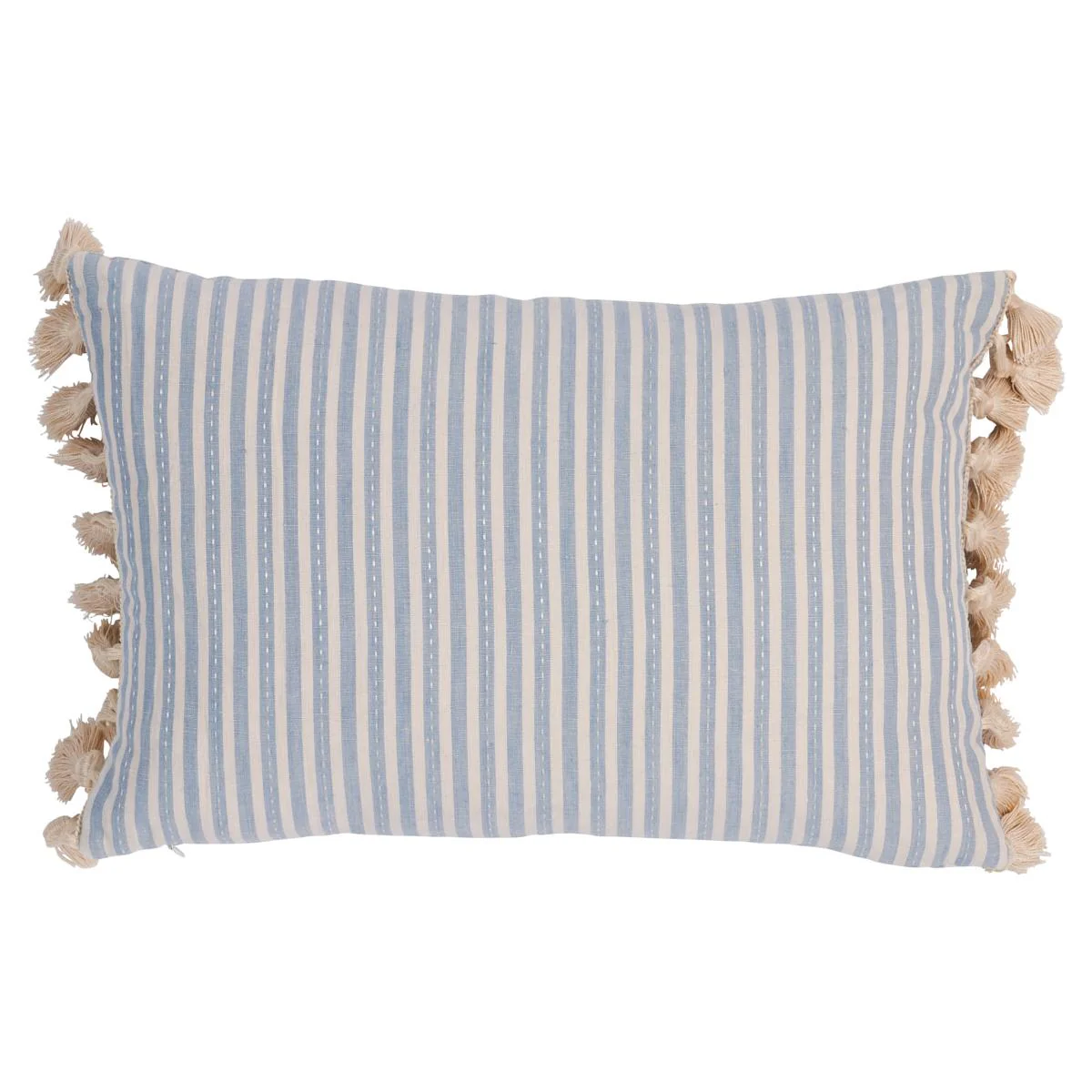 Schumacher Sky 18" X 12" Mathis Ticking Stripe Pillow