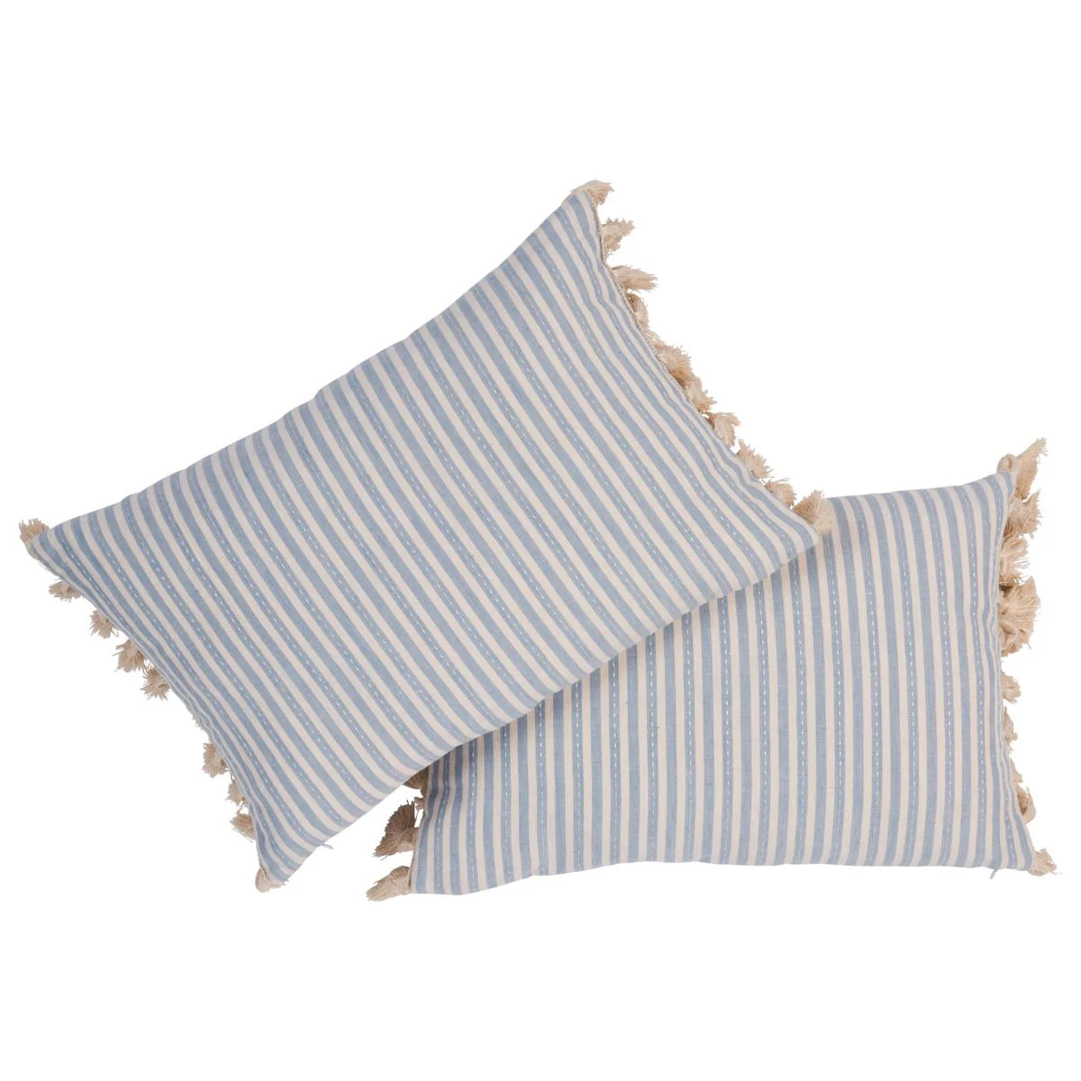 Schumacher Sky 18" X 12" Mathis Ticking Stripe Pillow - Image 2