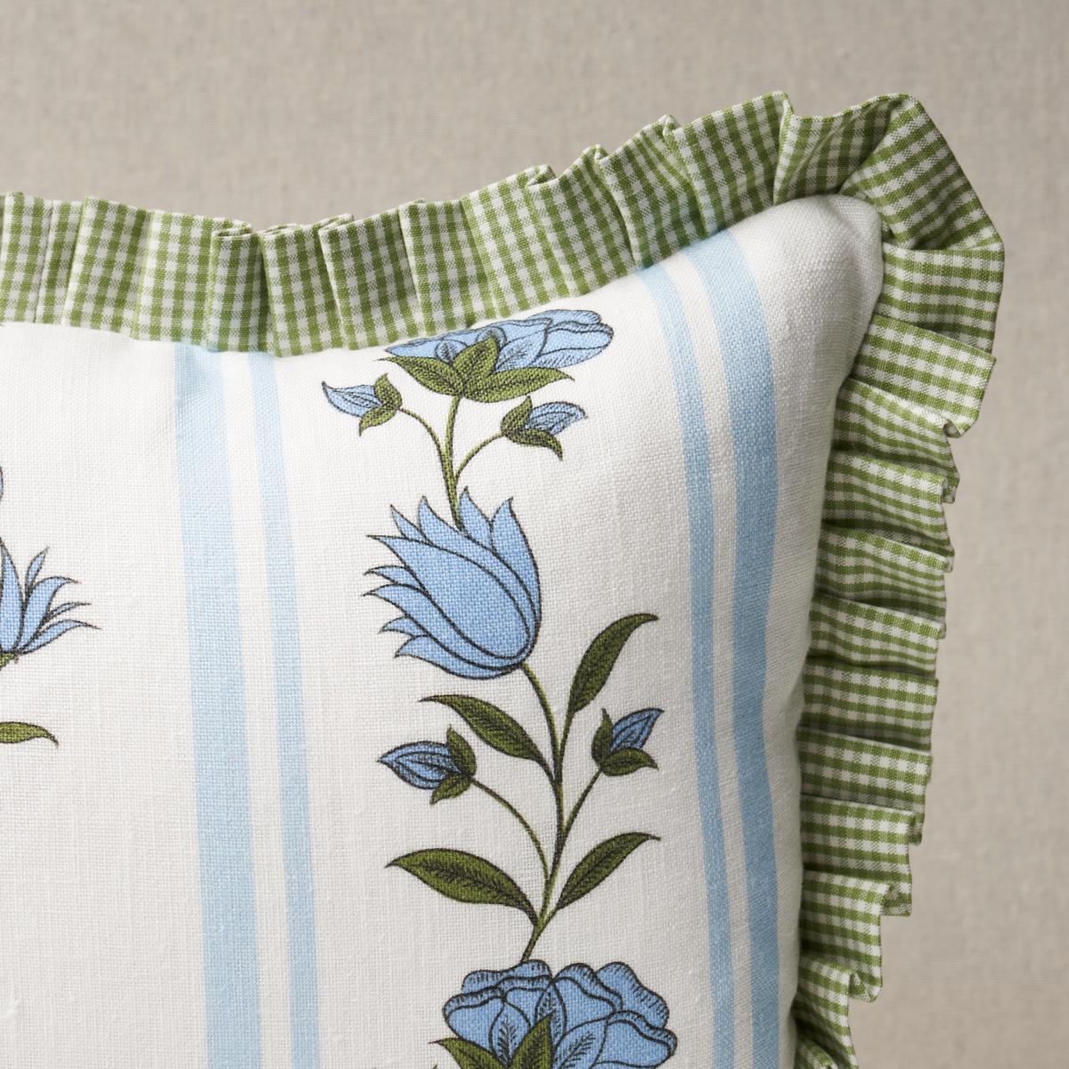 Schumacher Sky 20" X 14" Royal Poppy Stripe Pillow - Image 4
