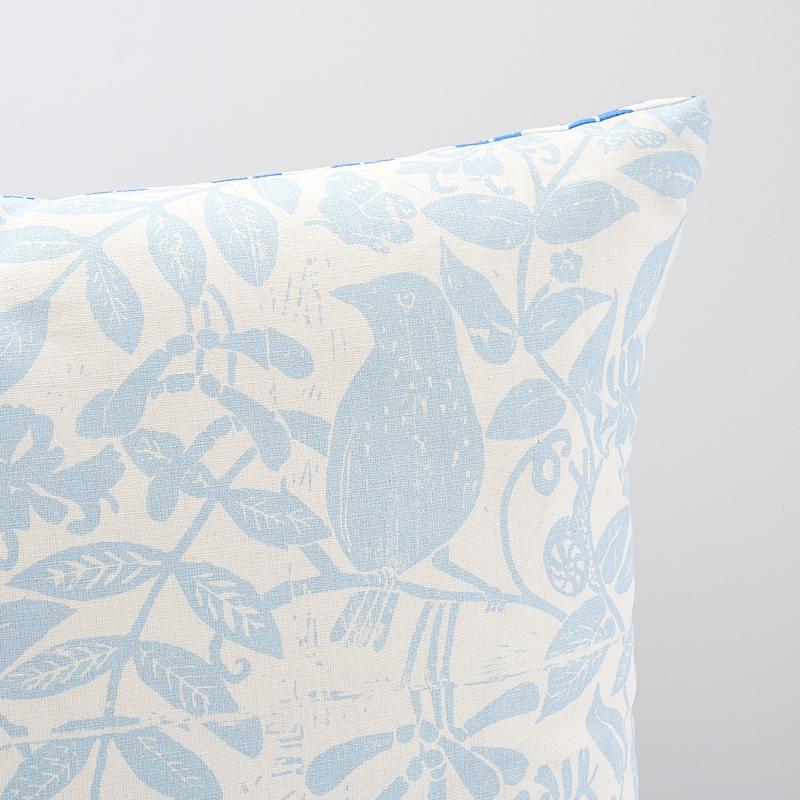 Schumacher Sky 20" X 20" Bird & Bee + Fern Pillow - Image 5