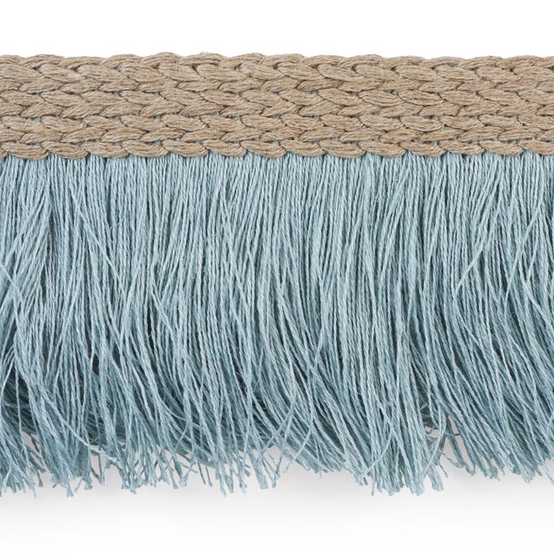 Schumacher Sky Braided Linen Fringe