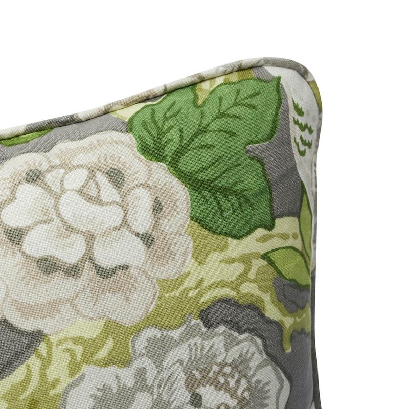Schumacher Slate 18" X 18" Bermuda Blossoms Pillow - Image 4