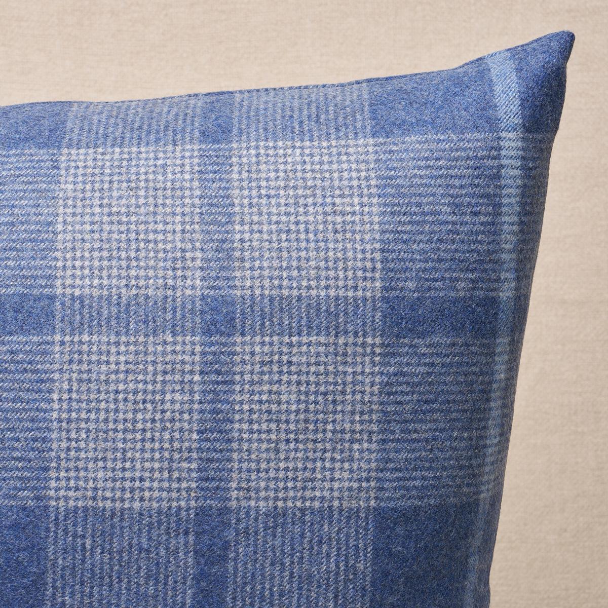 Schumacher Slate 18" X 18" Montana Wool Plaid Pillow - Image 2