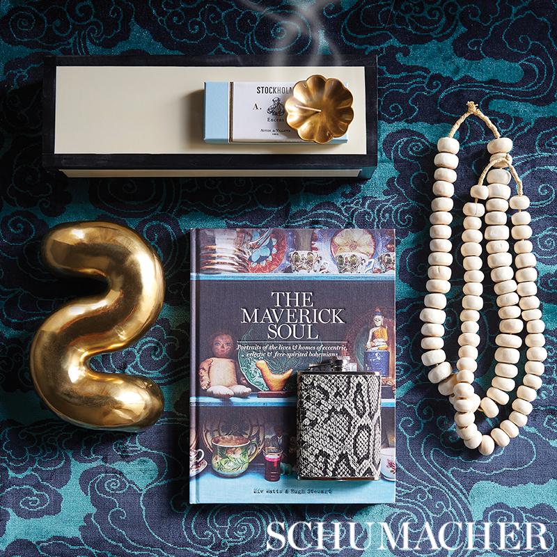 Schumacher Sozan Velvet Peacock Fabric - Image 4