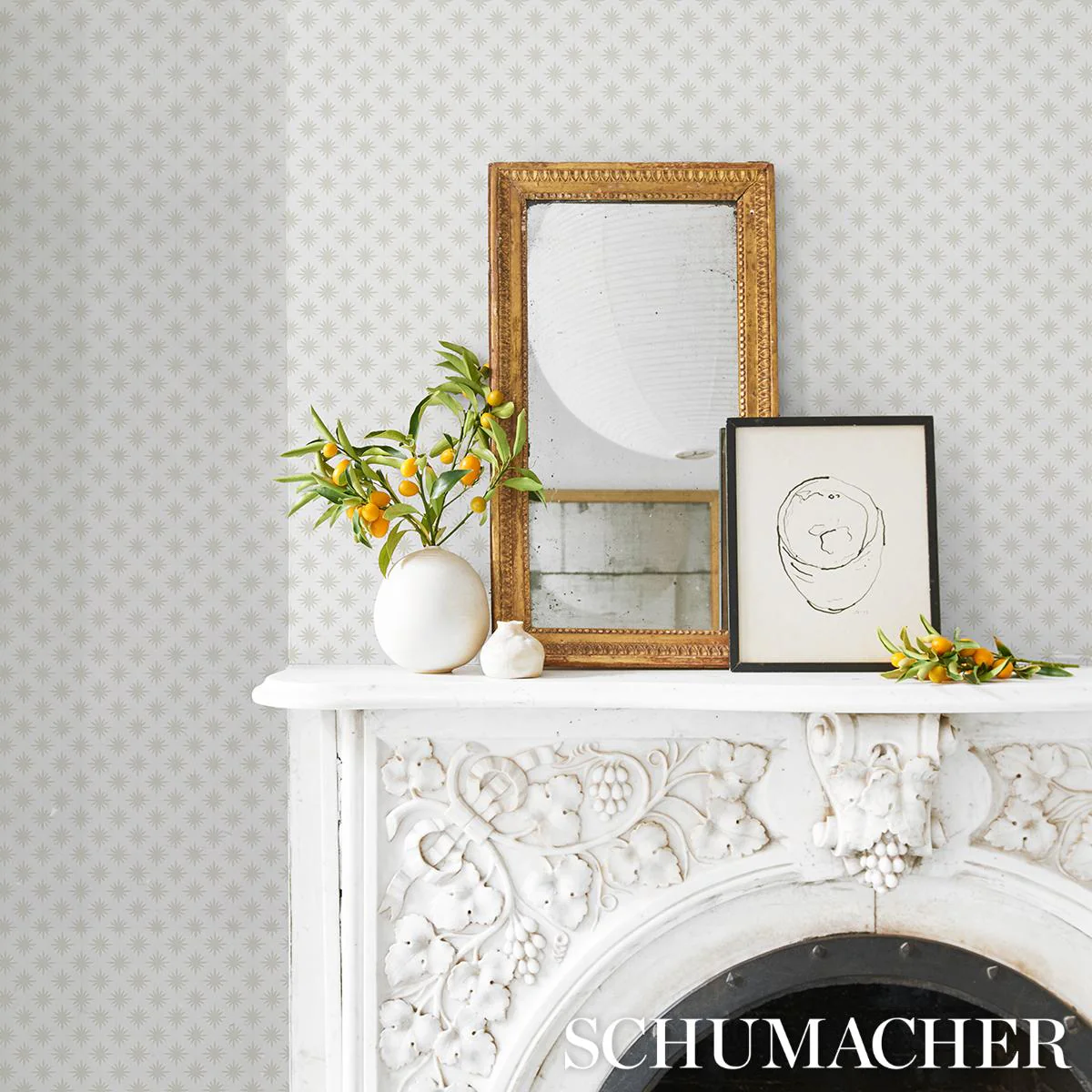 Schumacher Star Anise Mink Wallpaper - Image 6