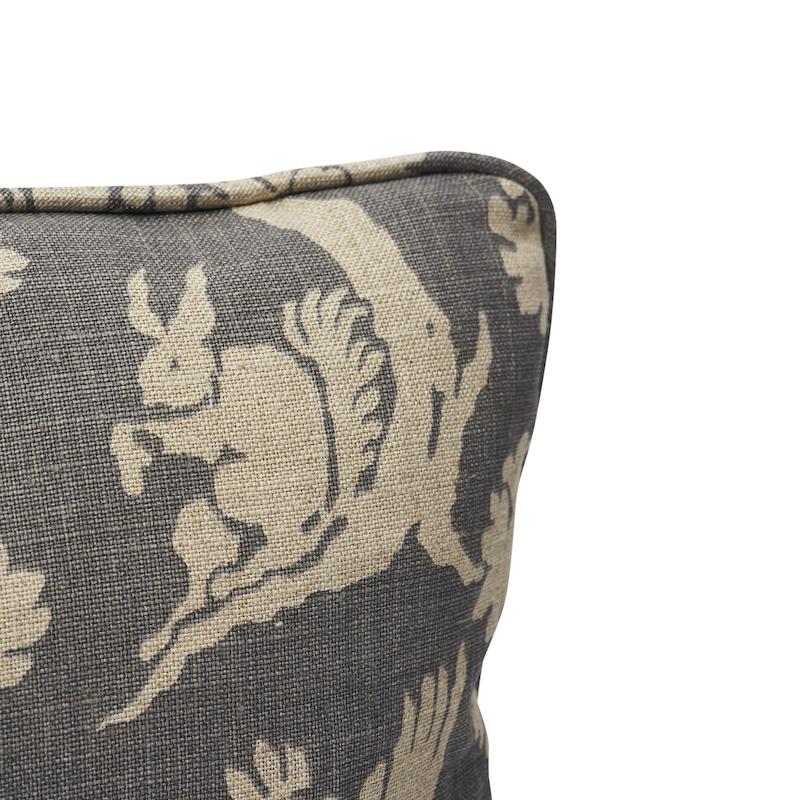 Schumacher Steel 18" X 18" Woodland Silhouette Pillow - Image 4