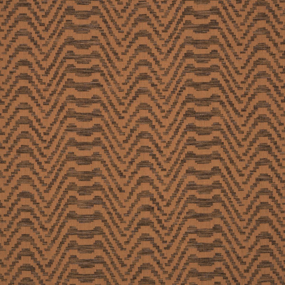 Schumacher Stepped Chevron Sepia Fabric - Image 2