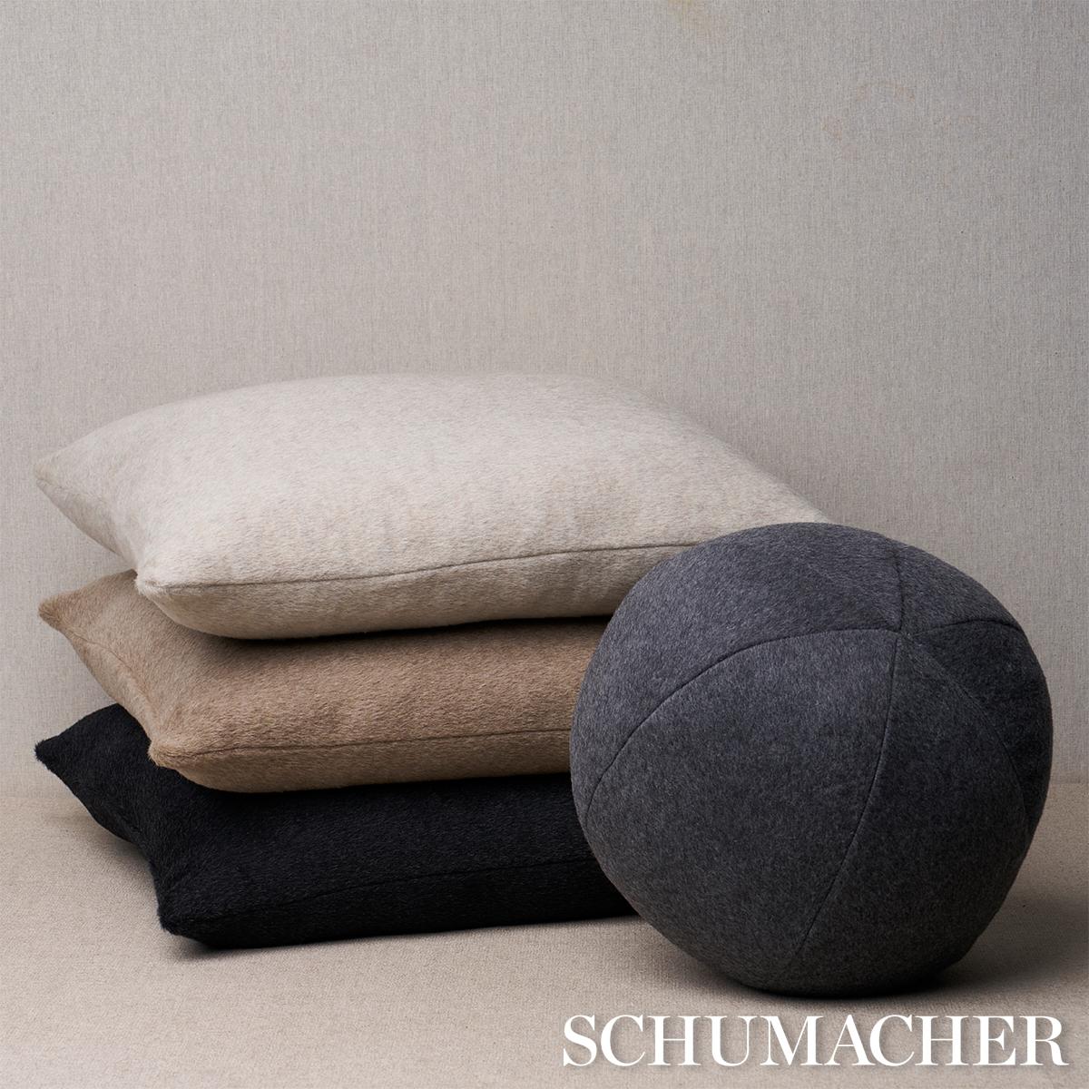 Schumacher Stone 20" X 20" Dixon Mohair Pillow - Image 4