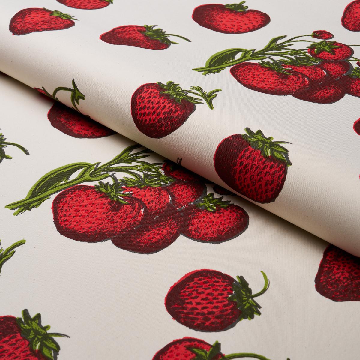 Schumacher Strawberry Fields Red Fabric - Image 4